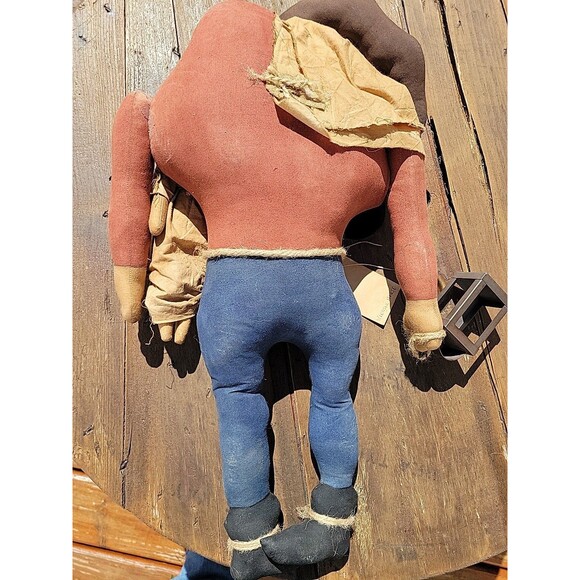 Creepy Primitive Folk Art Doll 22" Handmade Painted Fabric Halloween Decor - Picture 2 of 11